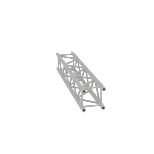A 3D render of a lightweight, gray-colored truss structure against a black background, showcasing its geometric lattice design.