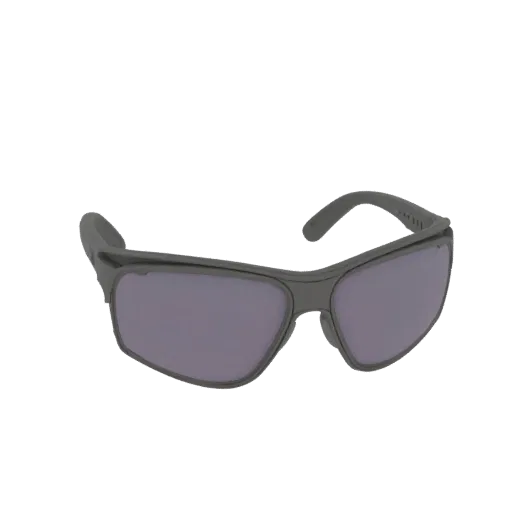 Reading Sunglasses Printable 3D model, isometric STL render, showing transparent lenses, face-worn scale.