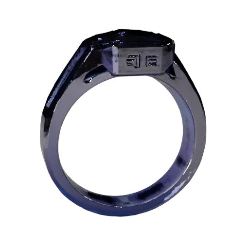 Halo Cocktail Ring game ready 3D model, front view studio render, highlighting ring seams, edges, and finish layers.