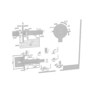 3D model of a futuristic space station module with a central dome and interconnected structures, rendered in white.