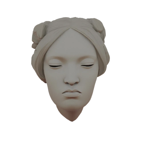 Serene Woman's Head Bust