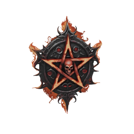 Demonic Pentagram Skull Emblem