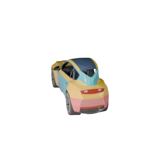 Cartoon Sedan 3D Model for Stylized Games PBR Asset
