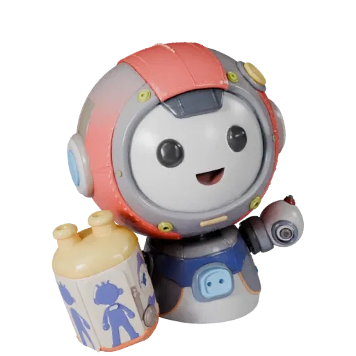 Robot Food Mascot high poly 3D model preview showing pose, studio close-up view, expression and smooth toy surfaces