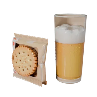 Snack Cookie Pack Realistic 3D model, three-quarter studio render, showing cardboard, package massing.