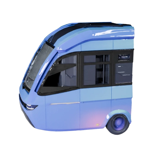 Modelo 3D de Ônibus Futurista de Alto Poligonagem para Renderizações de Estúdio