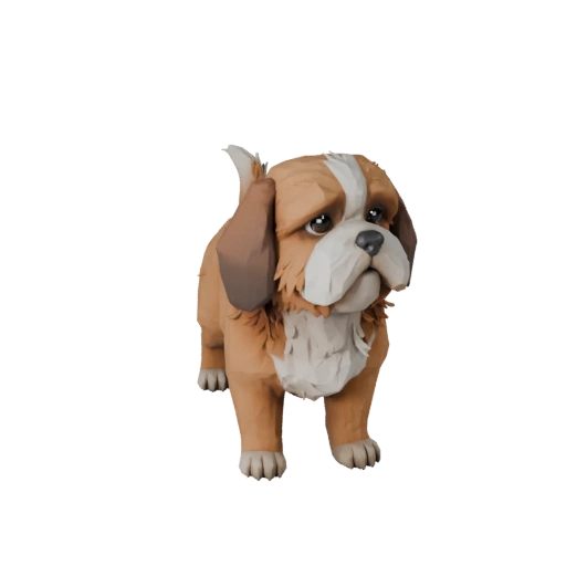 Modello 3D Cane Shih Tzu Low Poly - Asset di Gioco Unity con FBX