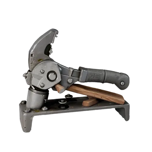 Vintage Clamp 3D model, side profile view, technical viewport render, showing painted metal, clear grip zones.