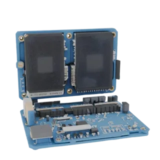 Modello 3D custodia per Arduino Nano, batteria 18650 e due schede SIM800L, vista frontale