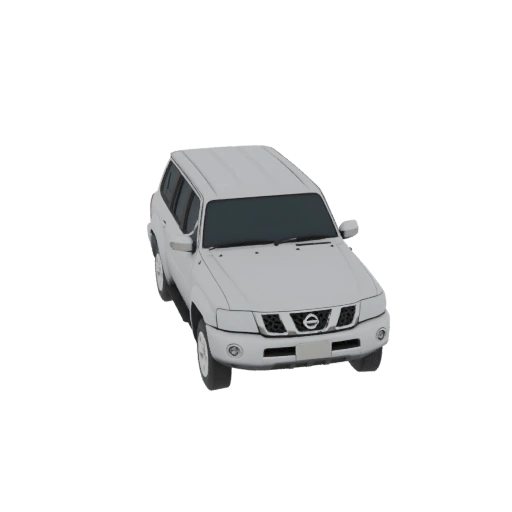 White Nissan Patrol SUV 3D Model