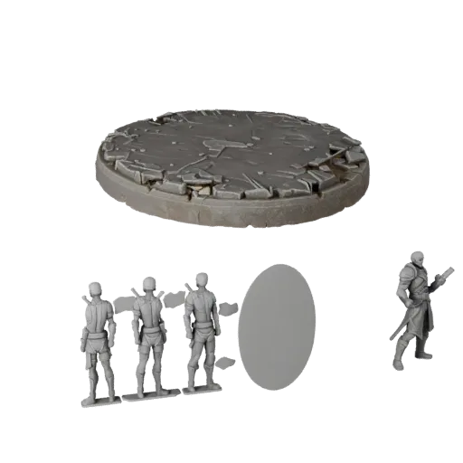 Ruined Round Base collectible 3D model preview showing rim shape, studio close-up view, height and ground texture