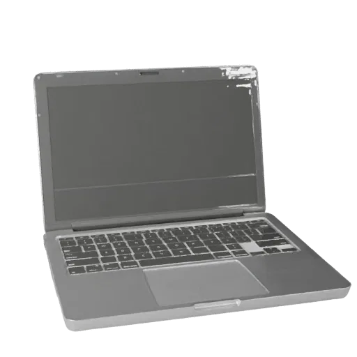 Ultrabook Tablet Computer Modular 3D model, isometric modular kit view, showing brushed metal, open lid angle.
