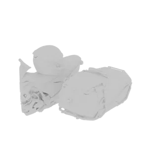 3D model of a right-side motorcycle saddlebag for Honda Valkyrie Rune 1800, side view