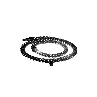 Layered Chain Necklace game ready 3D model, turntable hero render, showing necklace silhouette and surface contrast.
