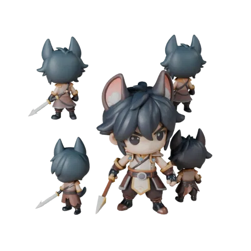 Chibi Animal Figurine realistic 3D model preview showing pose, three-quarter scene view and surface detail
