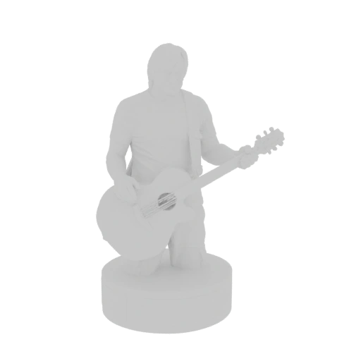 Kneeling Guitarist Figurine 3D Model
