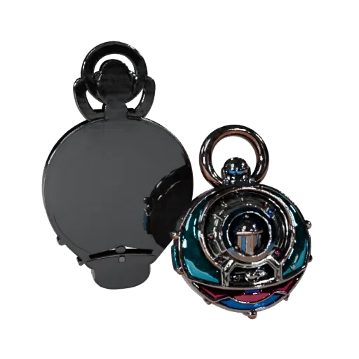 Symbolic Locket game ready 3D model, top-down studio render, with calibrated pendant silhouette and material reads.