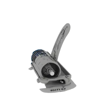 3D model of electric SUP fin with electric motor mount, side view