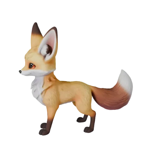 Cartoon Fennec Fox 3D Model - Stylized Asset for Animation