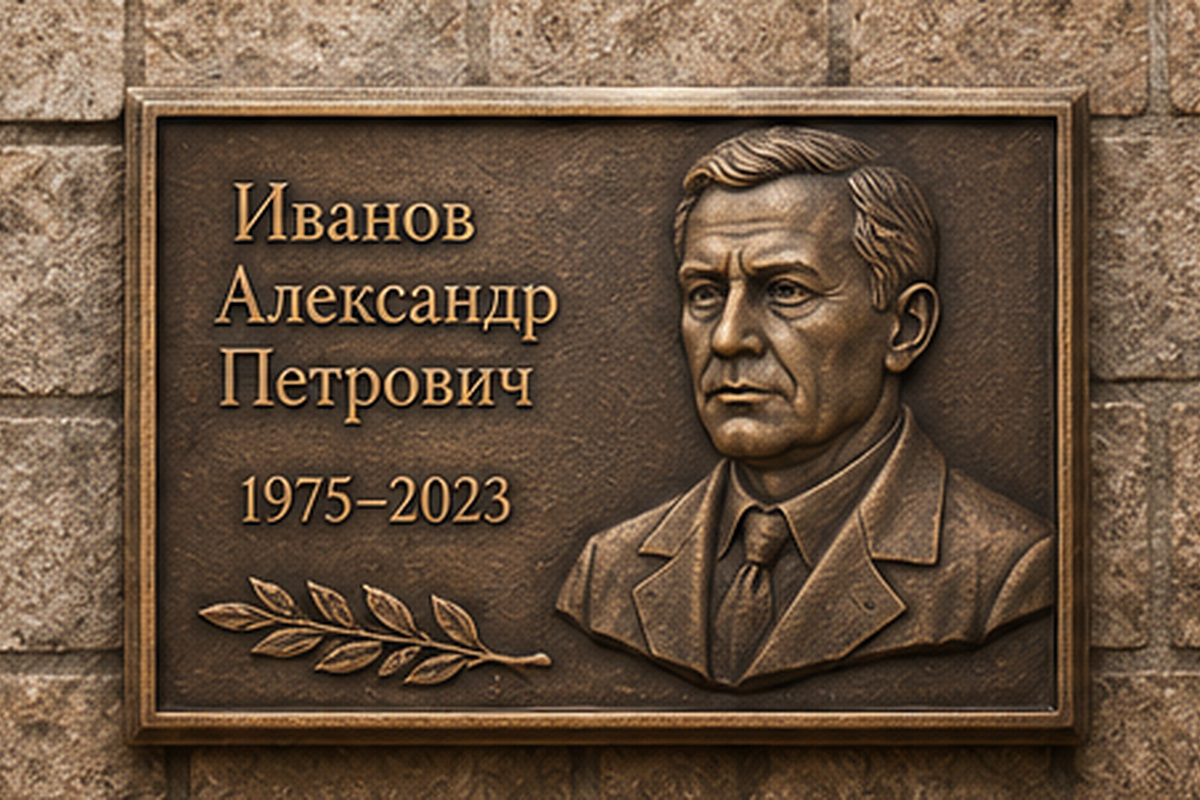 Памятная табличка с рельефной рамкой и объёмной надписью